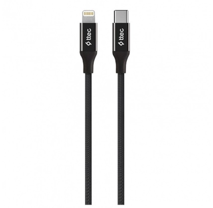 Kabel TTEC AlumiCable Lightning Type-C fast charging 1,5M BLACK (2DK41S)