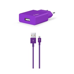 Adapter TTEC SmartCharger Travel Charger 2.1A Micro USB PURPLE (2SCS20MMR)