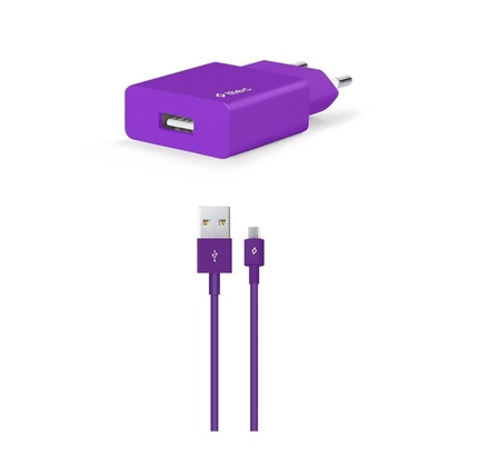 Adapter TTEC SmartCharger Travel Charger 2.1A Micro USB PURPLE (2SCS20MMR)