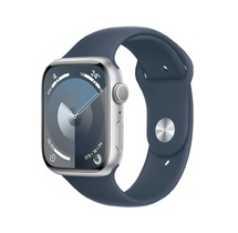 Smart saat Apple Watch Series 9 GPS, 45mm Silver Aluminium Case with Storm Blue Sport Band - M/L (MR9E3QI/A)