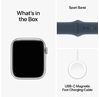 Smart saat Apple Watch Series 9 GPS, 45mm Silver Aluminium Case with Storm Blue Sport Band - M/L (MR9E3QI/A)