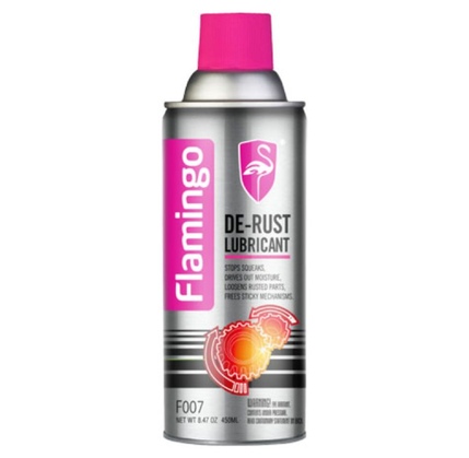 Pas qatını təmizləyən və metal səthləri korroziyadan qoruyuran FLAMINGO DE-RUST LUBRICANT 450 ML / F007