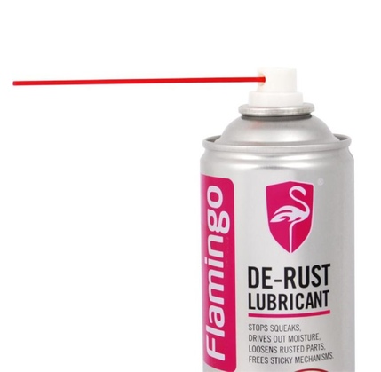 Pas qatını təmizləyən və metal səthləri korroziyadan qoruyuran FLAMINGO DE-RUST LUBRICANT 450 ML / F007