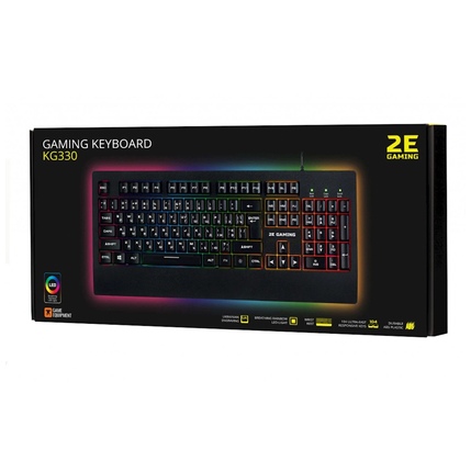 Klaviatura 2E GAMING KG330 104key, USB-A, EN/UA/RU, LED, black