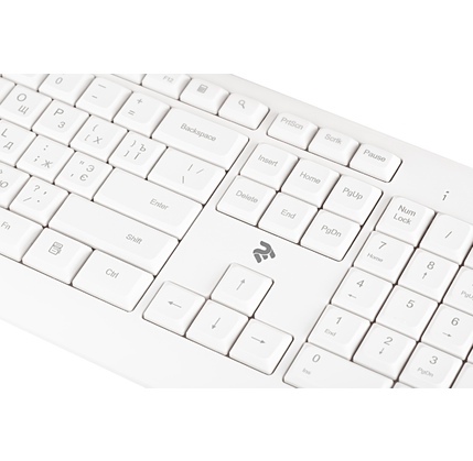 Simsiz klaviatura 2E KS220 106key, WL, EN/UK/RU, White