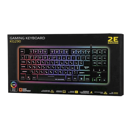 Klaviatura 2E GAMING KG290 87key, USB-A, EN/UA/RU, LED, black