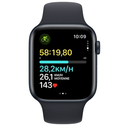 Smart saat Apple Watch SE GPS Gen.2, 44mm Midnight Aluminium Case With Midnight Sport Band - M/L (MRE93QR/A)