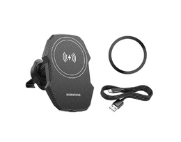 Avtomobil üçün telefon tutacağı BOROFONE BH215 Adelante magnetic wireless fast charging car holder (air outlet)