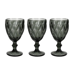 Badə Tognana Glass Rombus 320 ml Grey 3 ədəd