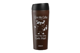 Termos ARDESTO TRAVEL MUG COFFEE TIME RACCOON 450 ml BROWN