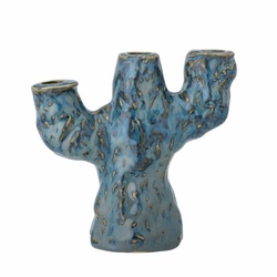 Şamdan Bloomingville Tahoka Stoneware Blue 19x19x9,5 sm