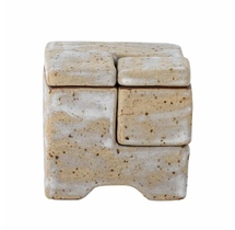 Zərgərlik qutusu Bloomingville Madox Stoneware Grey 8x8x8 sm