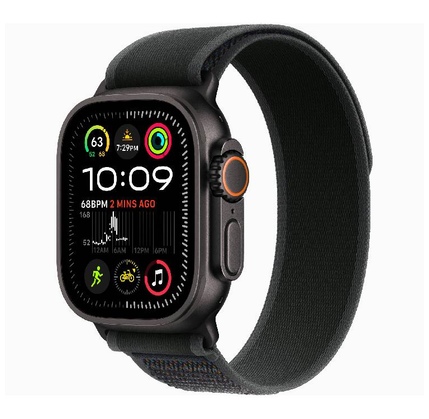 Smart saat Apple Watch Ultra 2 GPS + Cellular 49mm Black Titanium Case with Black Trail Loop - M/L (MX4V3RB/A)