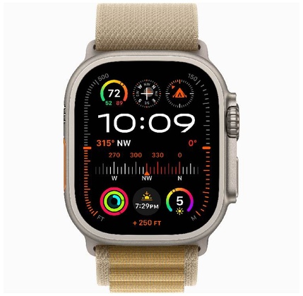 Smart saat Apple Watch Ultra 2 GPS + Cellular 49mm Natural Titanium Case with Tan Alpine Loop - Medium (MX4F3RB/A)