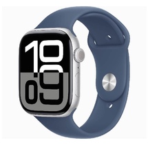 Smart saat Apple Watch Series 10 GPS 46mm Silver Aluminium Case with Denim Sport Band - M/L (MWWM3QI/A)