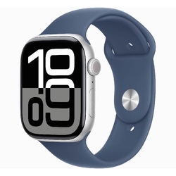 Smart saat Apple Watch Series 10 GPS 46mm Silver Aluminium Case with Denim Sport Band - M/L (MWWM3QI/A)