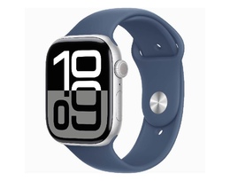 Smart saat Apple Watch Series 10 GPS 46mm Silver Aluminium Case with Denim Sport Band - M/L (MWWM3QI/A)