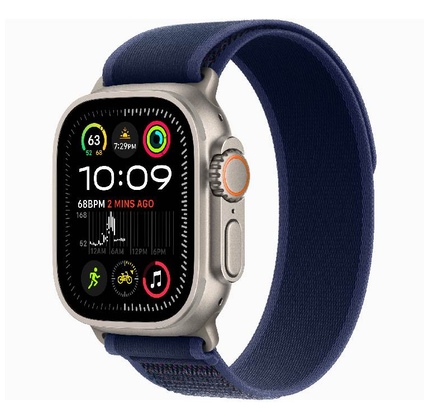 Smart saat Apple Watch Ultra 2 GPS + Cellular 49mm Natural Titanium Case with Blue Trail Loop - S/M (MX4J3RB/A)