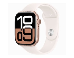 Smart saat Apple Watch Series 10 GPS 46mm Rose Gold Aluminium Case with Light Blush Sport Band - M/L (MWWU3QI/A)